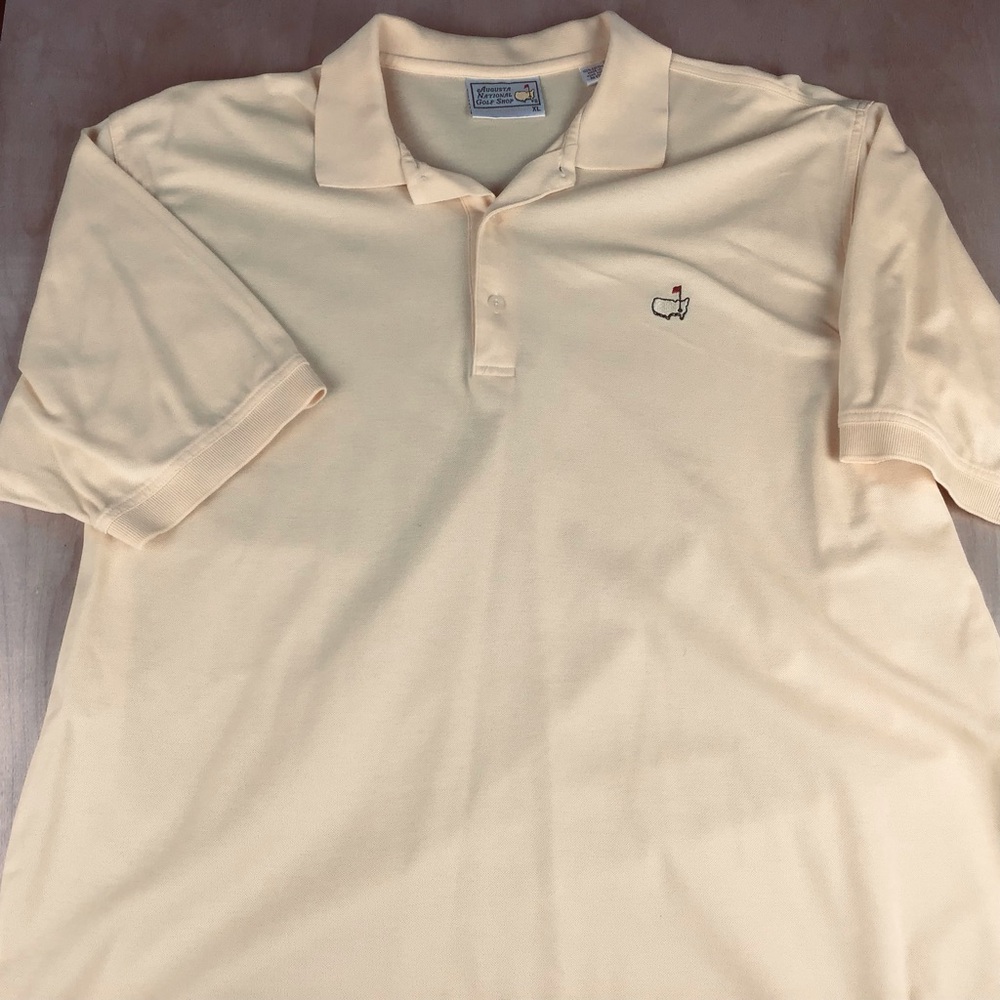VTG Augusta National Golf Shop Mens XL 100% Cotton Made In Hong Kong Yellow